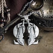 Украшения handmade. Livemaster - original item Blades Of Chaos Pendant. God of war. God of War. brass Nickel silver.. Handmade.
