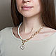 Asymmetric mother-of-pearl necklace and chain with pendant, Necklace, Moscow,  Фото №1