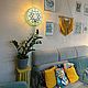 Настенный плетеный круглый  макраме светильник бра. Бра. Kotick_decor. Ярмарка Мастеров.  Фото №10