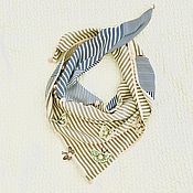 Аксессуары handmade. Livemaster - original item Silk scarf. Butterflies, roses-stripes. Loro Piana Silk. Handmade.