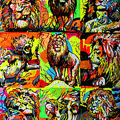 Картины и панно handmade. Livemaster - original item The lion painting 