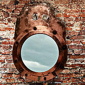 Для дома и интерьера handmade. Livemaster - original item Loft. Mirror porthole. Steampunk mirror. Mirror loft. Handmade.