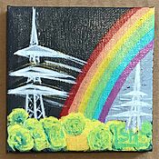 Картины и панно handmade. Livemaster - original item Rainbow painting in high-voltage wires of 