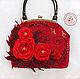 Bag Red Rose felted wool. Classic Bag. Шерстяночка Елена Коноплёва. Online shopping on My Livemaster.  Фото №2
