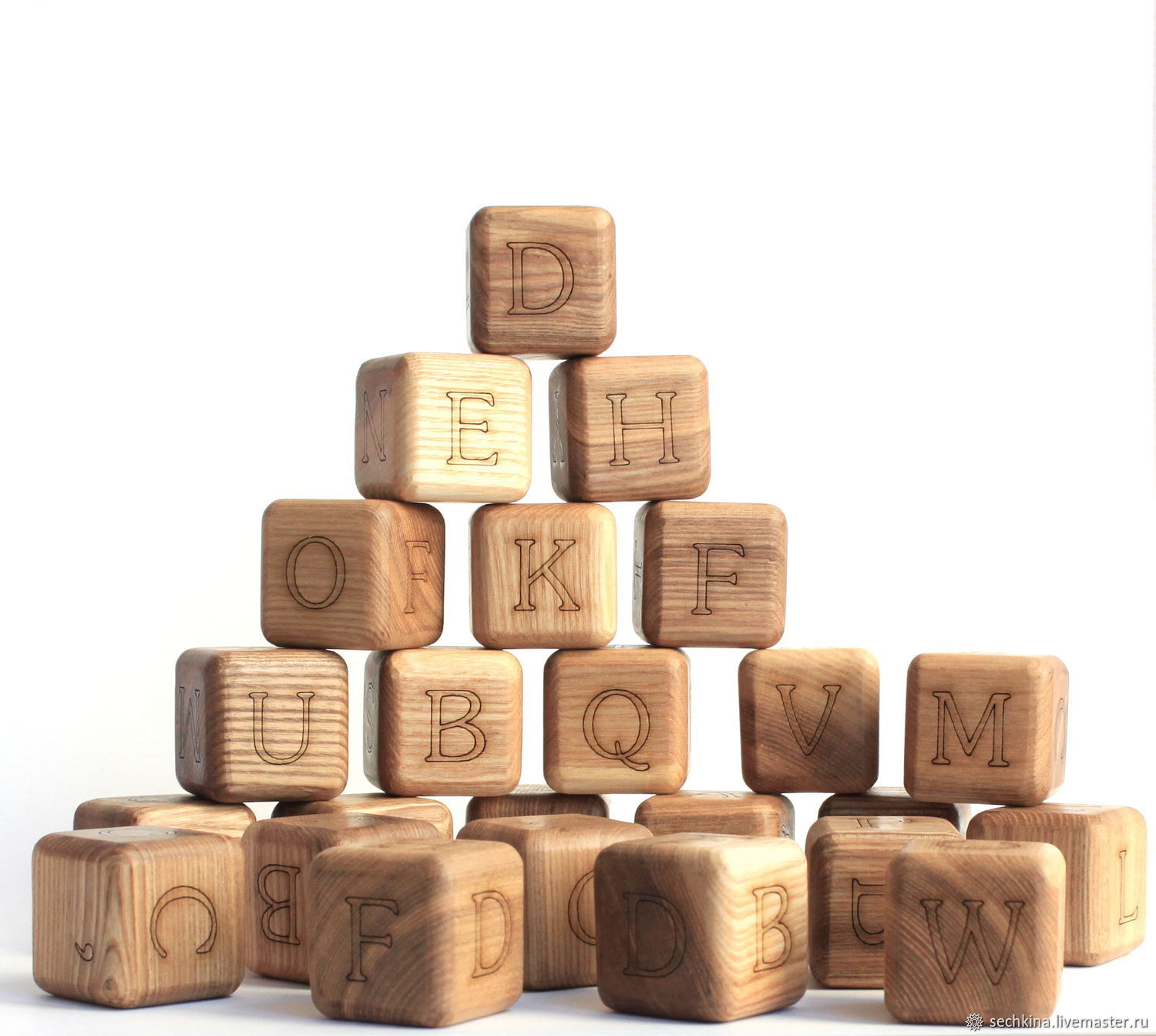 Кубики детские деревянные 33 буквы Алфавита 