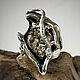 Безразмерное кольцо с ящерицей "Донна" камнем пирит. Кольца. Shahinian Jewelry. Интернет-магазин Ярмарка Мастеров.  Фото №2