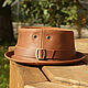 Кожаная шляпа порк пай PPH-12. Шляпы. Bluggae Custom Headwear. Интернет-магазин Ярмарка Мастеров.  Фото №2