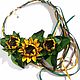Order Necklace leather Sunflowers. Shagree (Shagree). Livemaster. . Necklace Фото №3