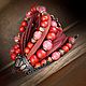 BOHO-style leather bracelet 'Crimson-burgundy'. Bead bracelet. Ekaterina Rud ( stylish stones ). Online shopping on My Livemaster.  Фото №2