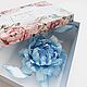 Брошь, заколка. украшение для прически "Пион Гжель". Брошь-булавка. Fancy flower. Ярмарка Мастеров.  Фото №4