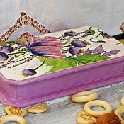 Для дома и интерьера handmade. Livemaster - original item Casket banknote box lilac poppies array decoupage. Handmade.