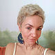 Pendientes de encaje azul. Earrings. Ekaterina Panfilova. Ярмарка Мастеров.  Фото №4