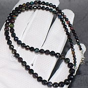 Работы для детей, handmade. Livemaster - original item Silver 925pr.Black Opal Beads with cut natural opal. Handmade.