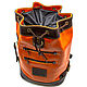 Кожаный рюкзак - баул (оранжевый). Рюкзаки. ЭклектикАрт. Ярмарка Мастеров.  Фото №5
