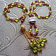 Necklace 'Art Deco' (ruby-corundum, citrine, Swarovski), Necklace, Moscow,  Фото №1