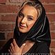 Косынка Платок из эко-кожи «Black». Косынки. KUDESNITSA Designer Accessories. Интернет-магазин Ярмарка Мастеров.  Фото №2