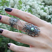 Украшения handmade. Livemaster - original item Sevan ring with blackening and agate in 925 sterling silver GA0014. Handmade.