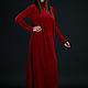 Elegant evening dress, red velvet dress - DR0291VE, Dresses, Sofia,  Фото №1