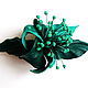 Caribbean leather barrette with stamen turquoise sea wave. Hairpins. De-Si-Re. My Livemaster. Фото №5