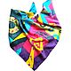 The unique geometry of the Handmade to Buy batik scarf silk batik shawl Gift for mother Gift girl Gift woman Colorful Bright Original This luxury Women's scarf.
