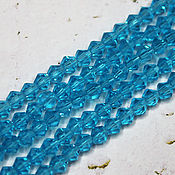 Материалы для творчества handmade. Livemaster - original item Biconuses 4 mm 45 pcs on a Blue thread. Handmade.