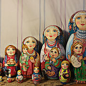Русский стиль handmade. Livemaster - original item Matryoshka with children. Handmade.
