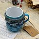 Mug in a knitted sweater the first snow. Mugs and cups. Studio Villa-Oliva. My Livemaster. Фото №4