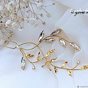 Свадебный салон handmade. Livemaster - original item Hairpin for the bride`s hairstyle in gold with crystals and cubic zirconia. Handmade.