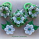 Jewelry sets Green meadow in the technique of kanzashi, Jewelry Sets, Chernogolovka,  Фото №1