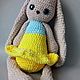 Плюшевый заяц крючком ручной работы. Мягкие игрушки. Ekaterina-makarova-6. Интернет-магазин Ярмарка Мастеров.  Фото №2