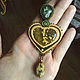 Jasper heart pendant. Seraphinite, mustard Jasper, green tourmaline. Pendants. ssowl. My Livemaster. Фото №4