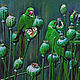 Картина маслом Зелёные попугаи, Картины, Самара,  Фото №1