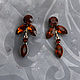 Stud Earrings Like Real Amber. Vintage earrings. Bijoudelice. My Livemaster. Фото №4