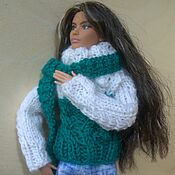 Куклы и игрушки handmade. Livemaster - original item Sweater and scarf for Barbie. Clothes for Barbie.. Handmade.