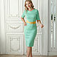 Dress 'Business classic' green melange. Dresses. masutina2. My Livemaster. Фото №5