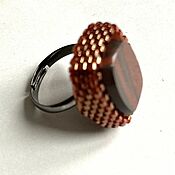 Украшения handmade. Livemaster - original item Ring: with red jasper in beads. Handmade.