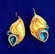 earrings beaded and shibori silk ribbon blue-yellow viola. Earrings. Oriel (Oriel). Online shopping on My Livemaster.  Фото №2