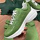 Women's sneakers made of genuine crocodile leather, in green. Sneakers. SHOES&BAGS. Online shopping on My Livemaster.  Фото №2