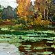 Sketchy oil painting in the impasto manner of autumn forest and pond. Pictures. paintmart (oikos). Online shopping on My Livemaster.  Фото №2