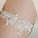 Bridal garter, lace garter, flower garter, wedding garter, Pearl Garte, Garter, St. Petersburg,  Фото №1
