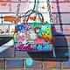 Сумка "Graffiti", искусственная кожа, ручная роспись, Сумка через плечо, Санкт-Петербург,  Фото №1