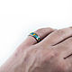 Титановое кольцо с хризоколлой и золотыми прожилками. Кольца. A.S.G Design. Ярмарка Мастеров.  Фото №6