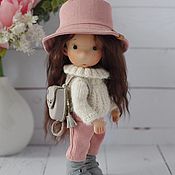 Куклы и игрушки handmade. Livemaster - original item Doll cheek with a backpack. Handmade.