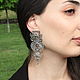 Sanasar earrings in the filigree technique made of 925 sterling silver GA0027, Tassel earrings, Yerevan,  Фото №1