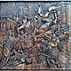 Backgammon-panel 'Knights', 2 in 1, 68x68 cm, handmade, Backgammon and checkers, St. Petersburg,  Фото №1