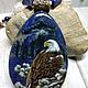 Pendant with lacquer miniature eagle sodalite jewelry painting. Pendants. Olesy Losygina. My Livemaster. Фото №6