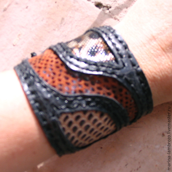 Predatory print leather bracelet, Bead bracelet, Moscow,  Фото №1