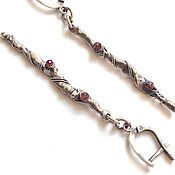 Украшения handmade. Livemaster - original item Earrings sprigs of silver with garnet. Handmade.