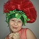 Headdress 'Carnation' or 'rose'. Carnival Hats. ludmila7070. My Livemaster. Фото №5