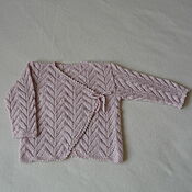 Одежда детская handmade. Livemaster - original item Beige and pink openwork kimono jacket. Handmade.